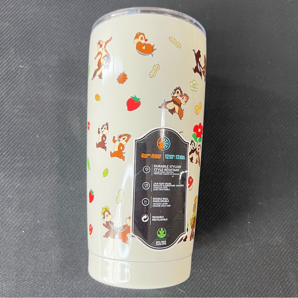 Disney Cream Tumbler with Chip & Dale Fruit Design
